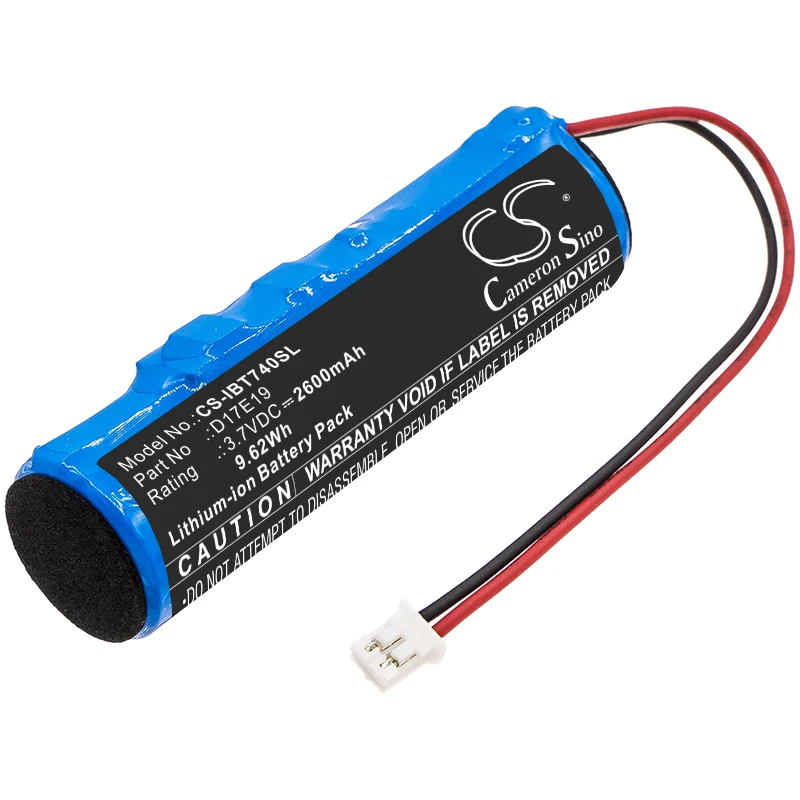 

Li-ion Speaker Battery for iHome, 3.7V, 2600mAh , Compatible Models: iBT74