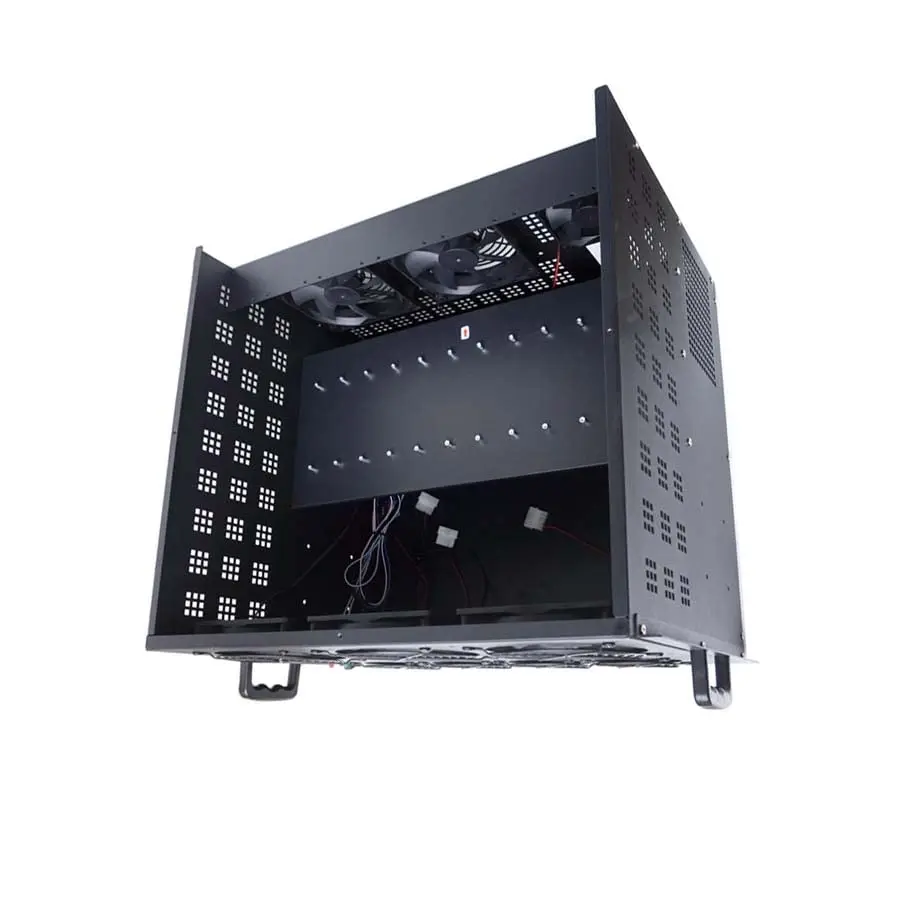 لـ 6 وحدة معالجة الرسومات إطار تعدين الهواء المفتوح هيكل بطاقة الفيديو الرسومية مع 10 مراوح