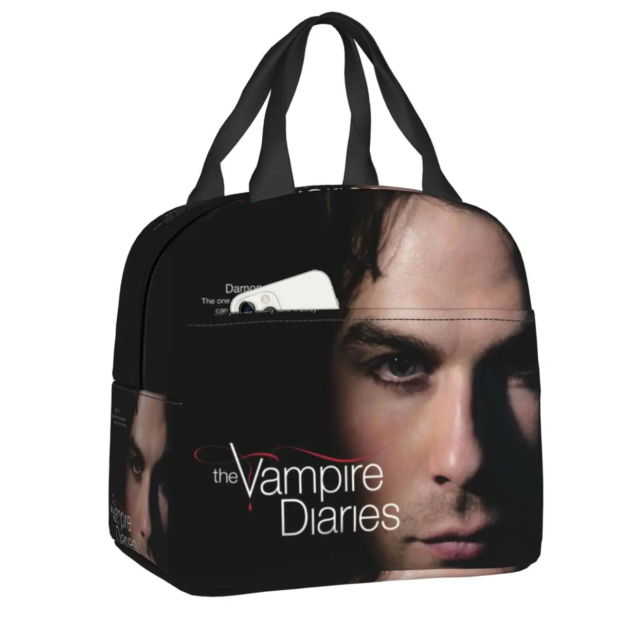

Custom The Vampire Diaries Resuable Lunch Boxes for Women Leakproof Cooler Thermal Food Insulated Lunch Bag Kids School Children