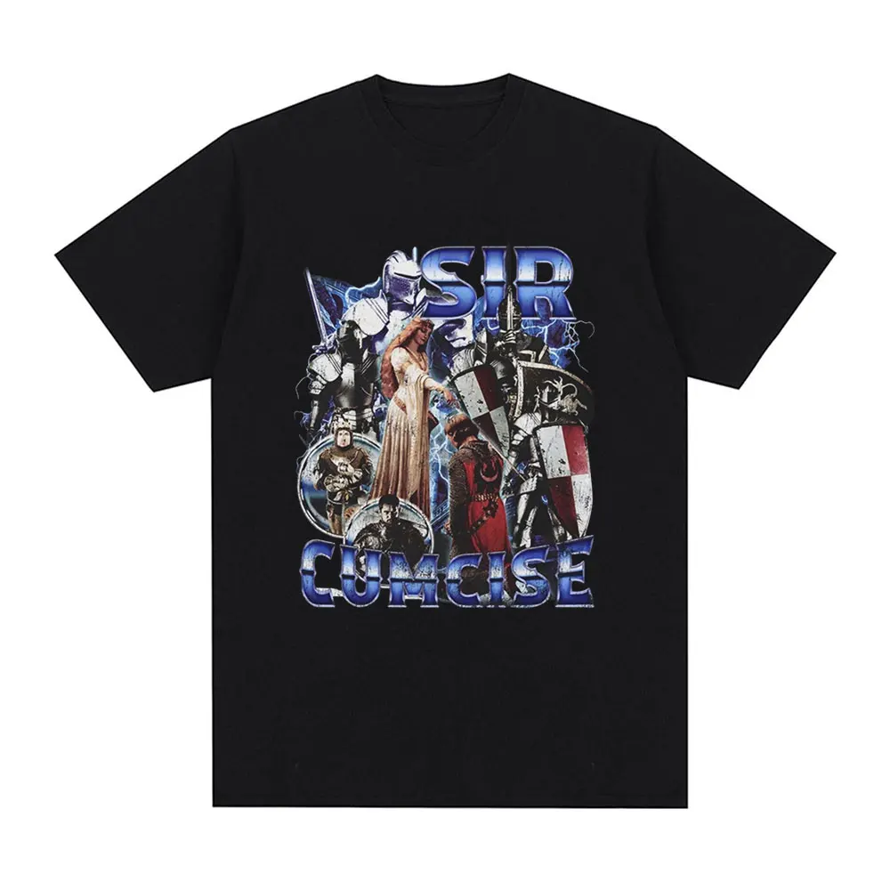 Sir Cumcise Funny Graphic T Shirt Men Women Fashion Vintage T-shirts Cotton Casual Oversized Short Sleeve T-shirt Streetwear