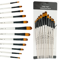 12pcs Filbert Paint Brush Set for Watercolor, Acrylic, Gouache, Ink, and Tempera Painting