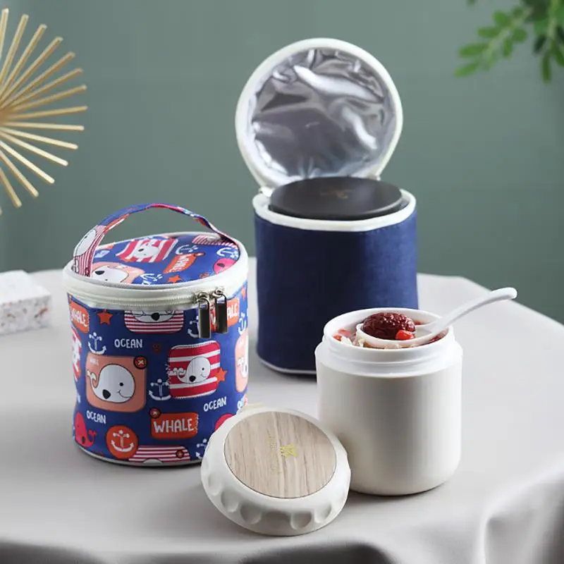 Lunch Box in acciaio inossidabile Mini tazza termica per zuppa Contenitore per alimenti con cucchiaio Tazza sottovuoto Tazza per colazione portatile Scatola per pranzo isolata