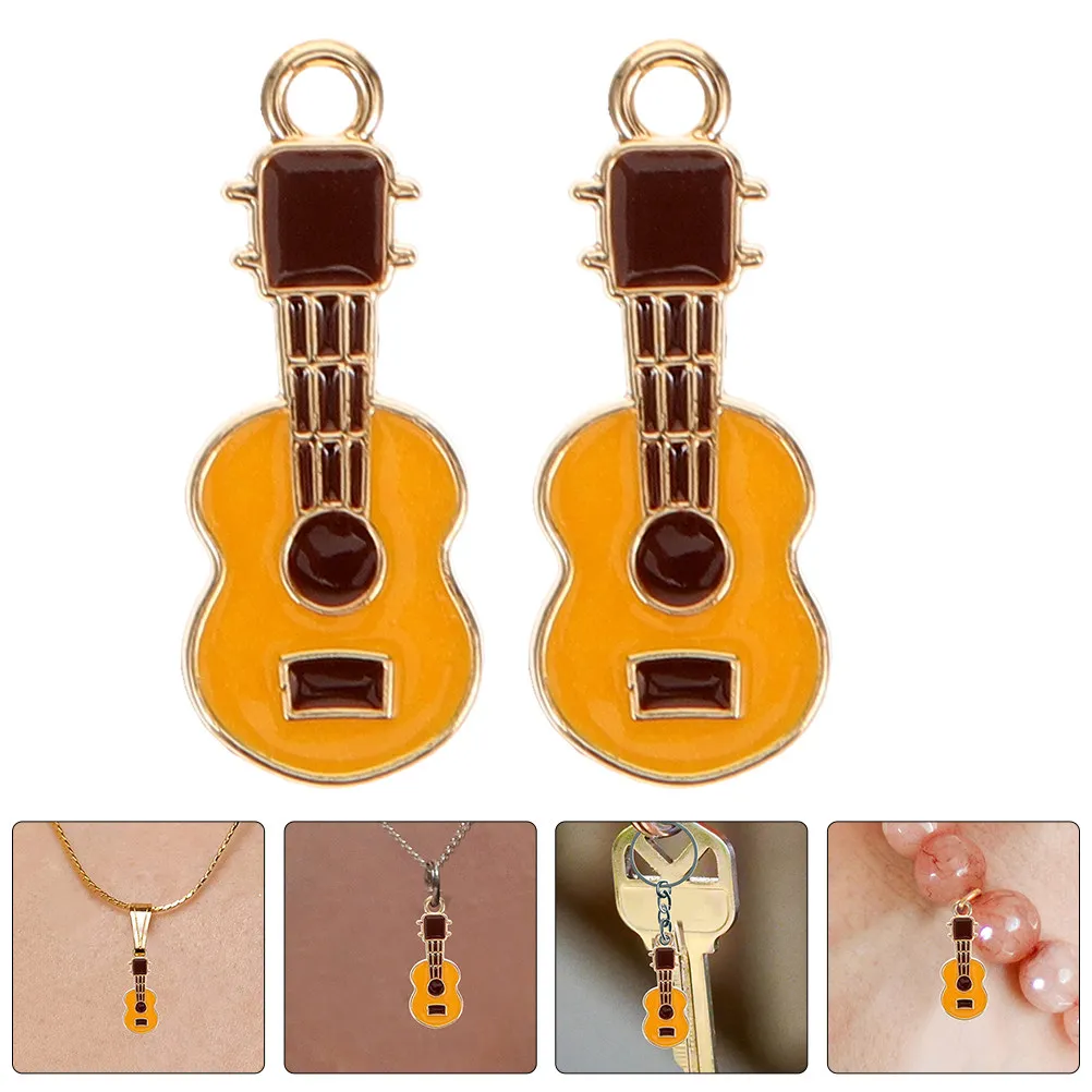 

40Pcs Alloy Enamel Guitar Charms Jewelry Making Pendants for DIY Necklace Bracelet Keychain Musical Instrument Charms Skin
