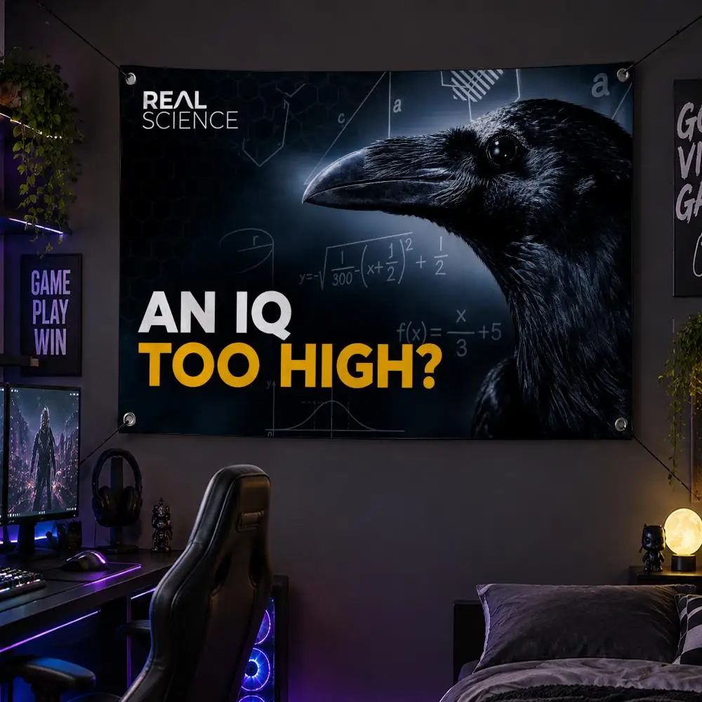 Meme Funny Viral Clever Crow A-An IQ Too High Crow Flags Banner Decor for Bedroom,Garden,Party,Club,Gaming Room,Garage Fan Gift