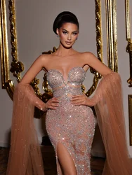 Robe de soirée classique à paillettes, tenue de charme, A-ligne, longueur au sol, quelle que soit la collection, 2024