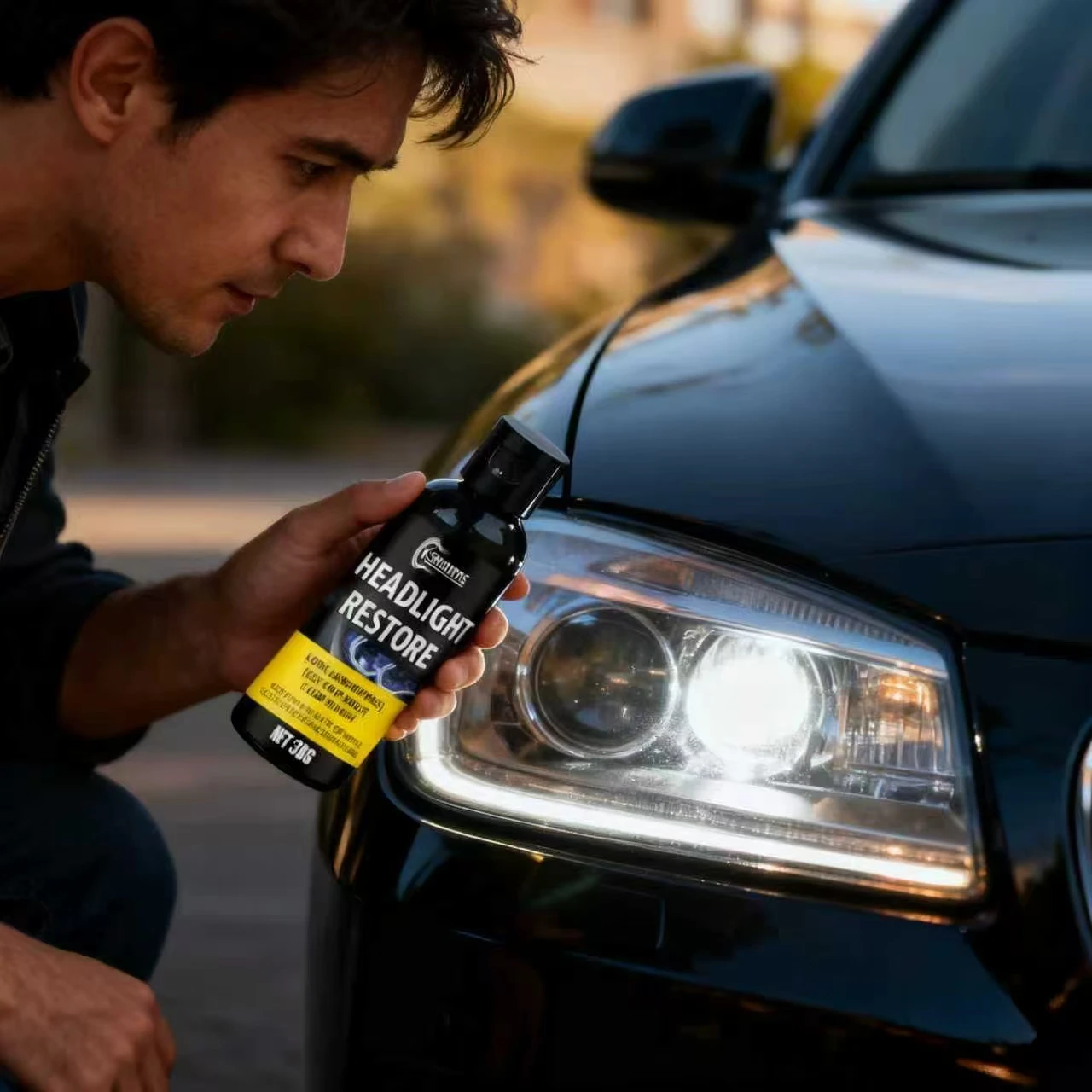 Restauración de faros de 30G: 1 botella fija arañazos/amarillo/oxidación, brillo duradero, fácil de transportar, aumenta el campo claro