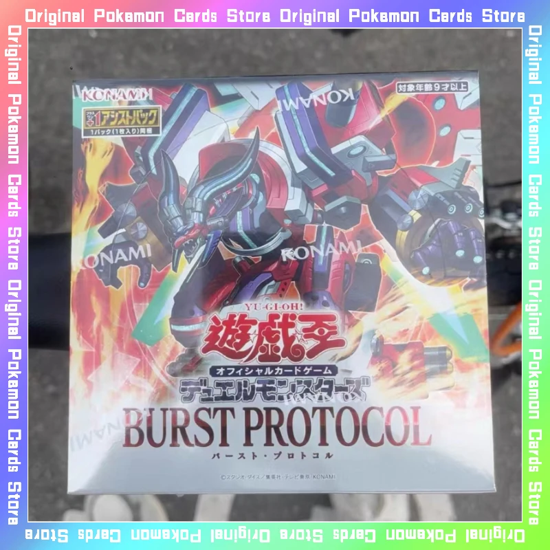 100% original yu-gi-oh duelo monsters 1303 explosão protocolo negociação caixa de reforço ptcg versão japonesa cartões colecionáveis presente