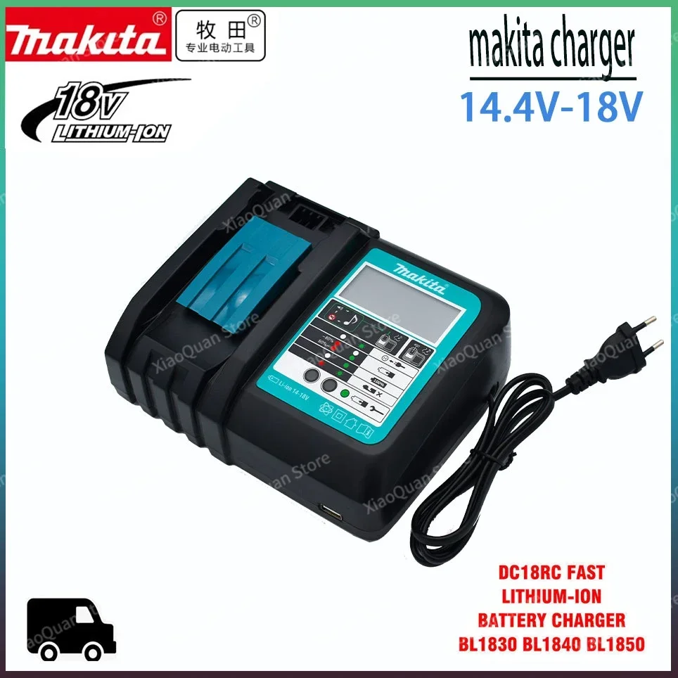 

100% оригинальное зарядное устройство Makita Ач 18 в для литий-ионных аккумуляторов DC18RF BL1840 BL1830 BL1430BL1440 DC18RC зарядный инструмент с USB портом