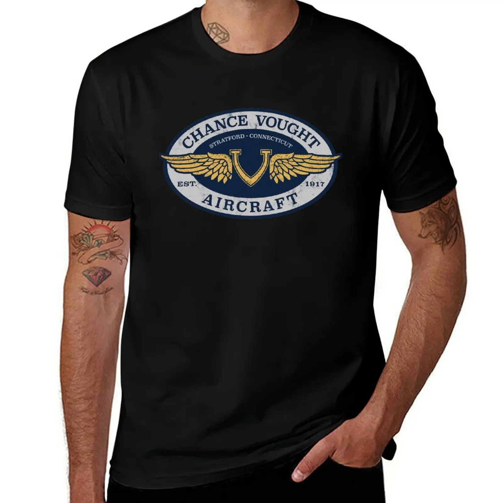 Chance Vought Aircraft Logo T-Shirt Novelty Graphic Tee Shirt