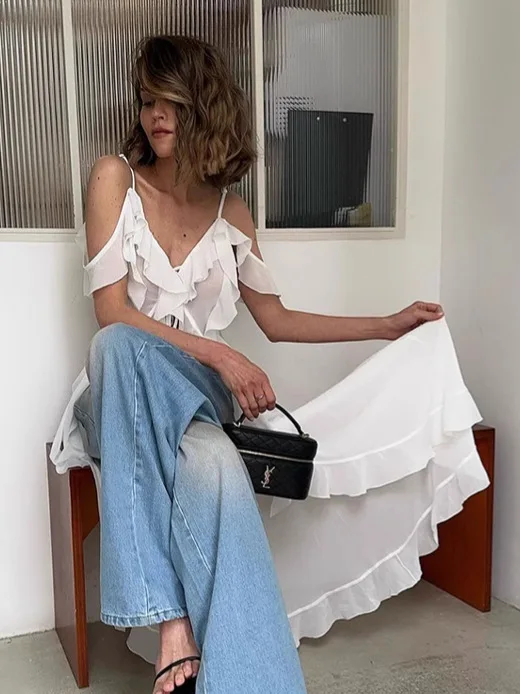 فساتين نسائية فستان رأس السنة 2025 محبوك كولوربلوك سموكينج رقبة دائرية عادية تناسب الشارع الشهير Y2K نمط الملح الاتجاه مريح #4