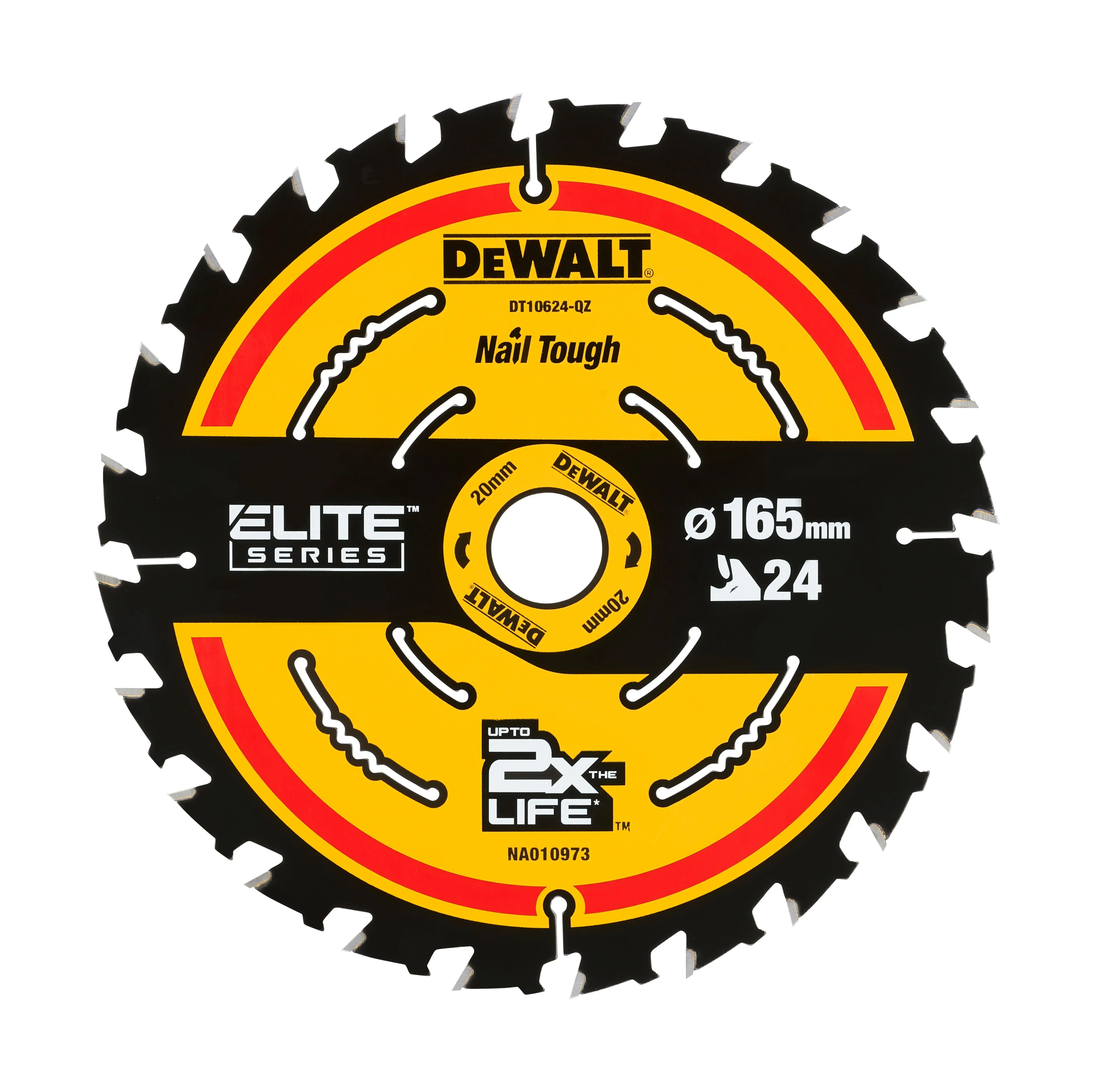 Imagem -05 - Dewalt-lâmina de Serra Circular Dt10624 Dt10640 24t 40t 165 mm 20 mm Dt10624-qz Dt10640-qz