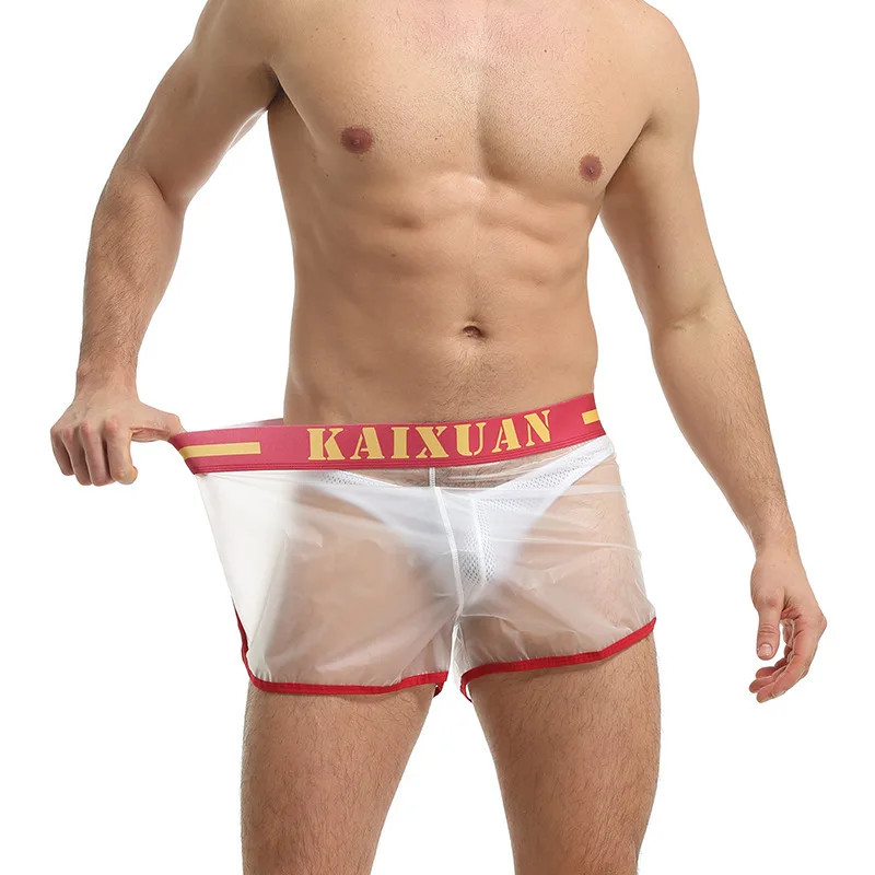 

Men's Transparent Waterproof Beach Shorts Loose Swim Trunks Sexy Swimming Swimsuit Boardshorts Bathing Suit Rain Travel Clothing
