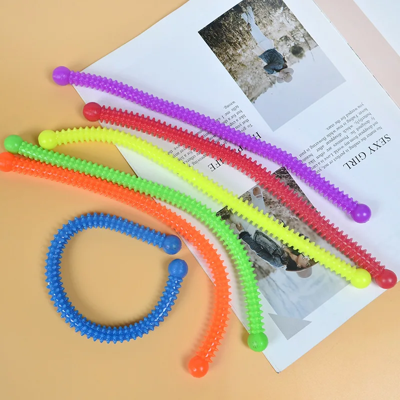 1 Pcs HOT SALE Novelty Funny TPR Soft Rubber Spaghetti Elastic Rope Children Adult Spaghetti Elastic Rope Decompression Toys