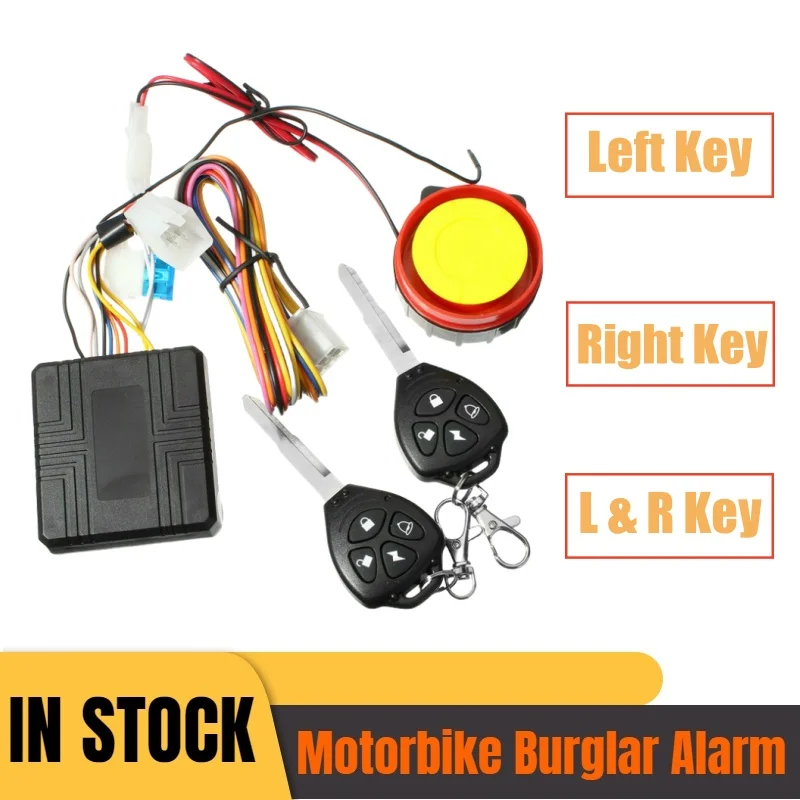 1Set Motorcycle Theft Protection Remote Activation Motorbike Alarm Accessories With Remote Control + Left key Or Right Key