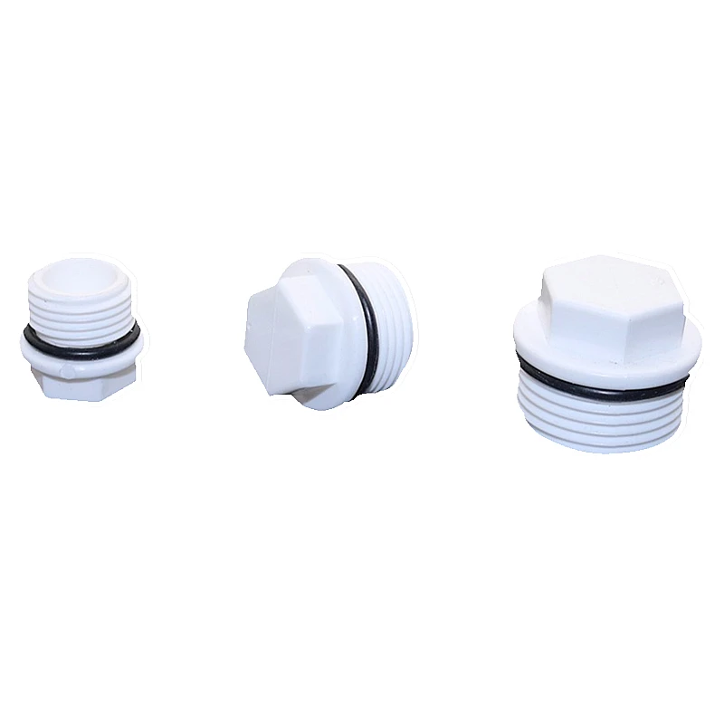 1/2'',3/4'',1'' Screw Plug Male Thread PVC Pipe End Caps Hole Seal Stoppers Garden Irrigation Pipe Fittings 50 Pcs