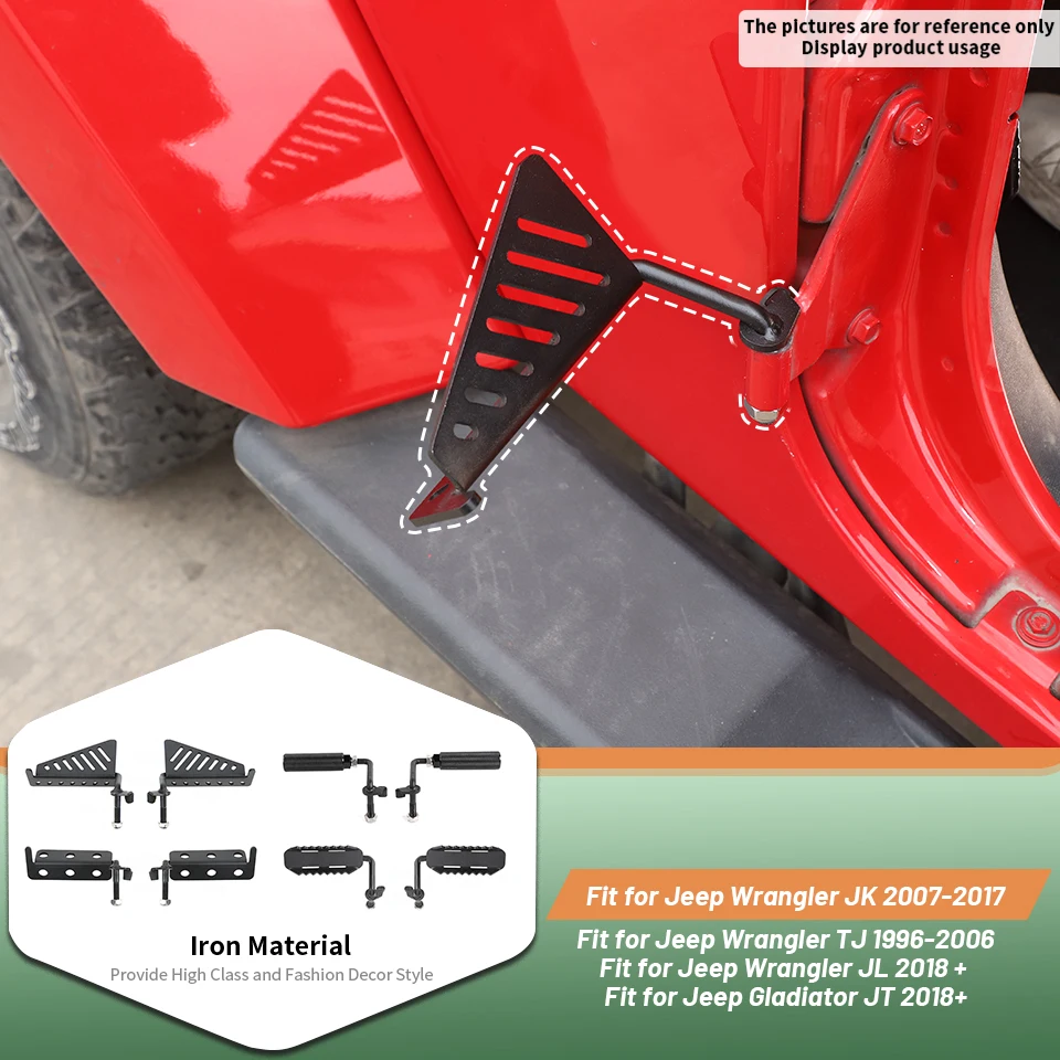 

Car Exterior Door Foot Pedal Peg fit for Jeep Wrangler TJ JK JL 1996 Up For Gladiator JT 2018 2019 2020 2021 Up