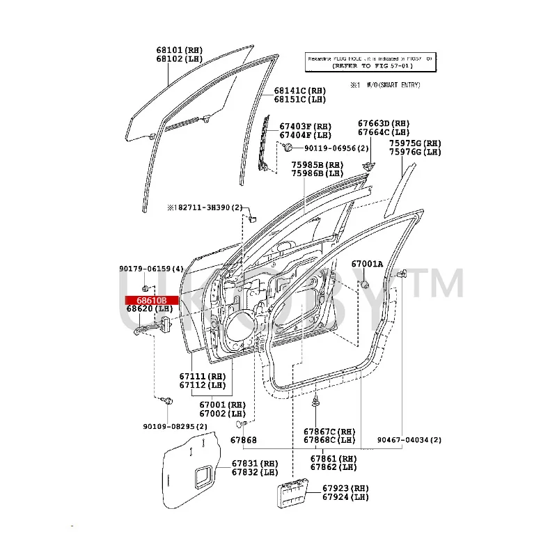 686200P010 686100P010  To yo ta  enterprising spirit Left front door opening limiter assembly