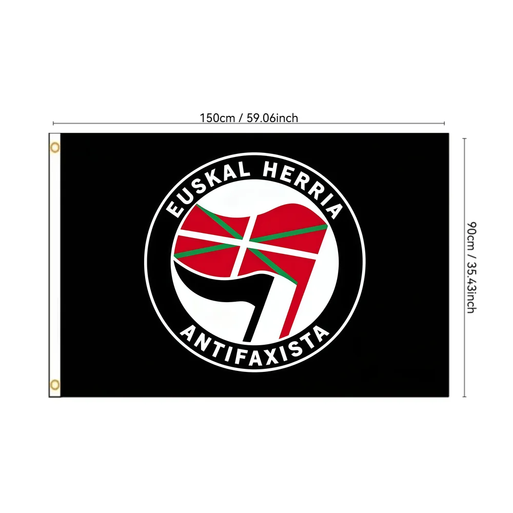 Antifascista Anti Racismo Flag Euskal Herria Basque Country Banner 2x3ft 3x5ft Protest March Demonstration Garden Wall Decor