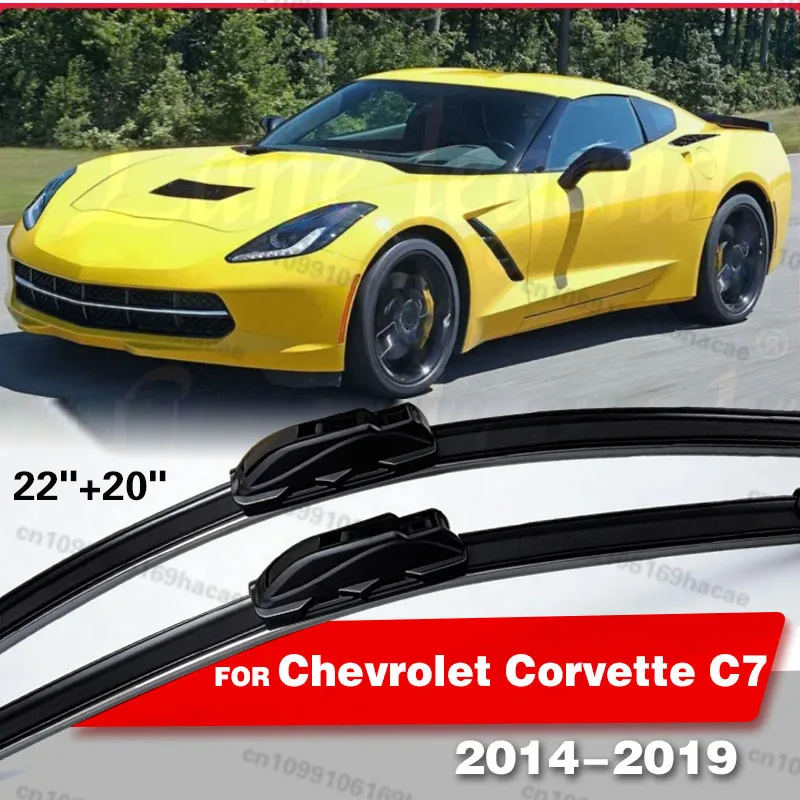 

2-Pack Front Windshield Wipers For Chevrolet Corvette/ C7 2014–2019 All-Weather Rubber Wiper Blades Set Exact Fit 22"+20"