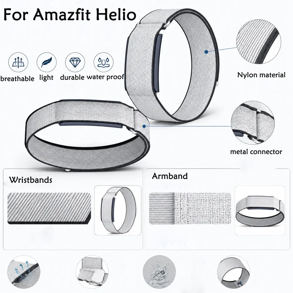 Nylon-Armband für Amazfit Helio, offizieller Stil, Nylon-Unisex-Biceps-Band, atmungsaktives Armband/Armband für Amazfit Helio