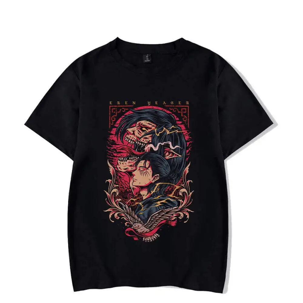 

Anime Attack On Titan T-Shirt Hip Hop Oversized Streetwear Vintage Printed Washe