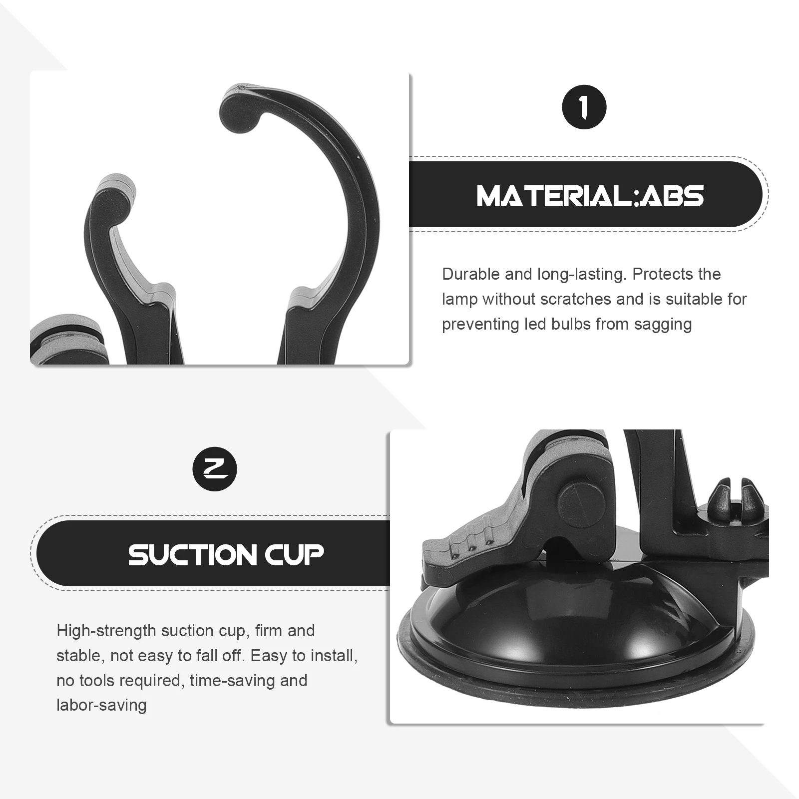 

2Pcs Black Light Suction Cup Brackets Strip Mounting Fish Tank Mounting Clips Holders Aquarium Lamp Fish Tank Clips St