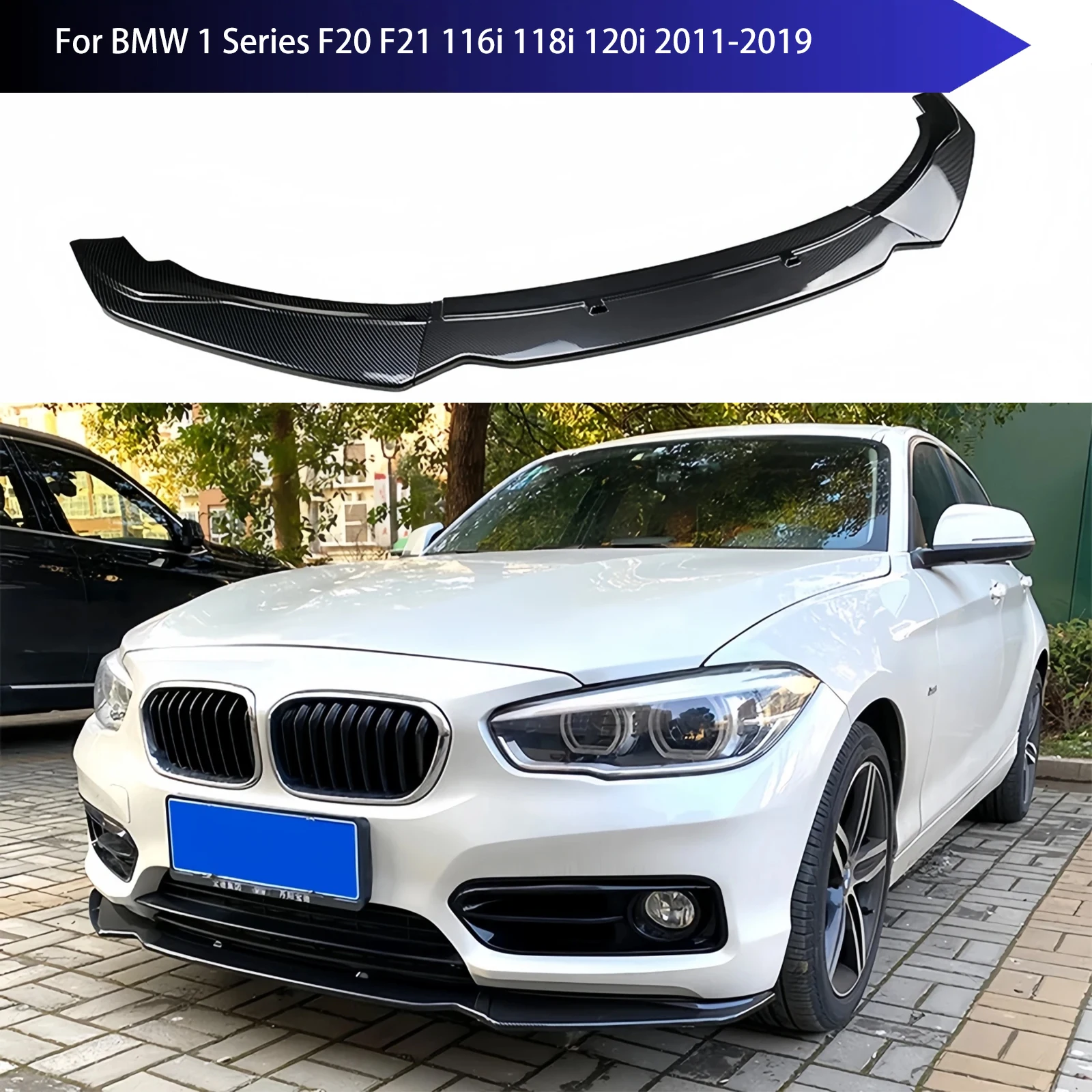 Front Bumper Splitter Lip Spoiler for BMW 1 Series F20 F21 116i 118i 120i 2011-2019 Body Kits Front Shovel Skirt Board Auto Part