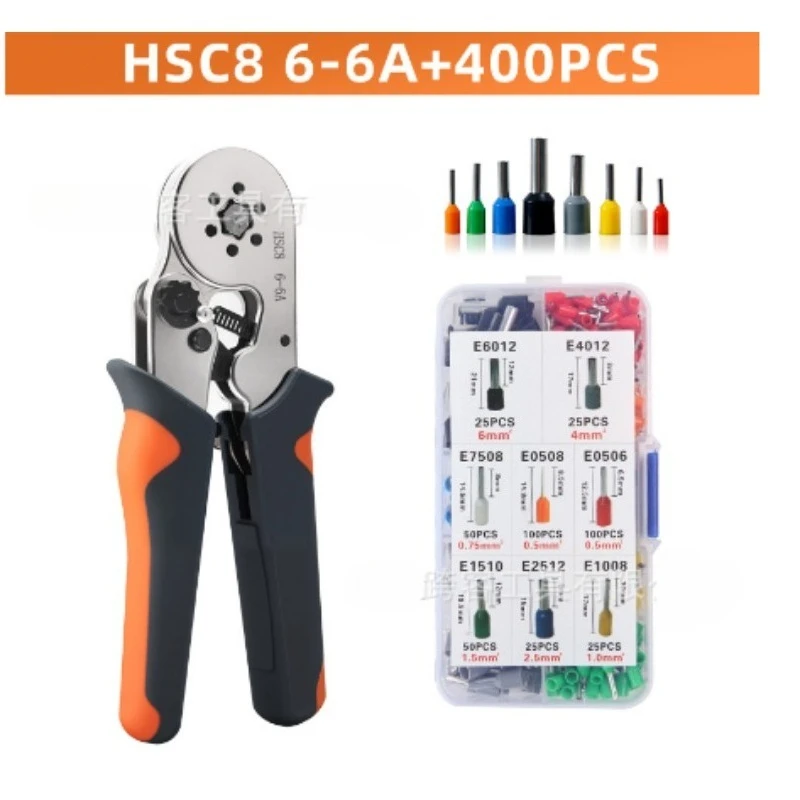 

Набор из 400 шт. клемм-наконечников для проводов и инструментов для обжима, а также набор инструментов для обжима проводов с саморегулирующейся трещоткой, AWG23-7