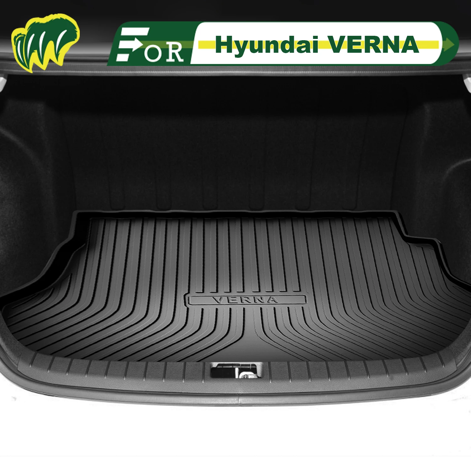 

For Hyundai VERNA 2010-2025 TPE Custom Fit Car Trunk Mat All Season Cargo Mat 3D Shaped Trunk Liner Rear Trunk Protection Mat