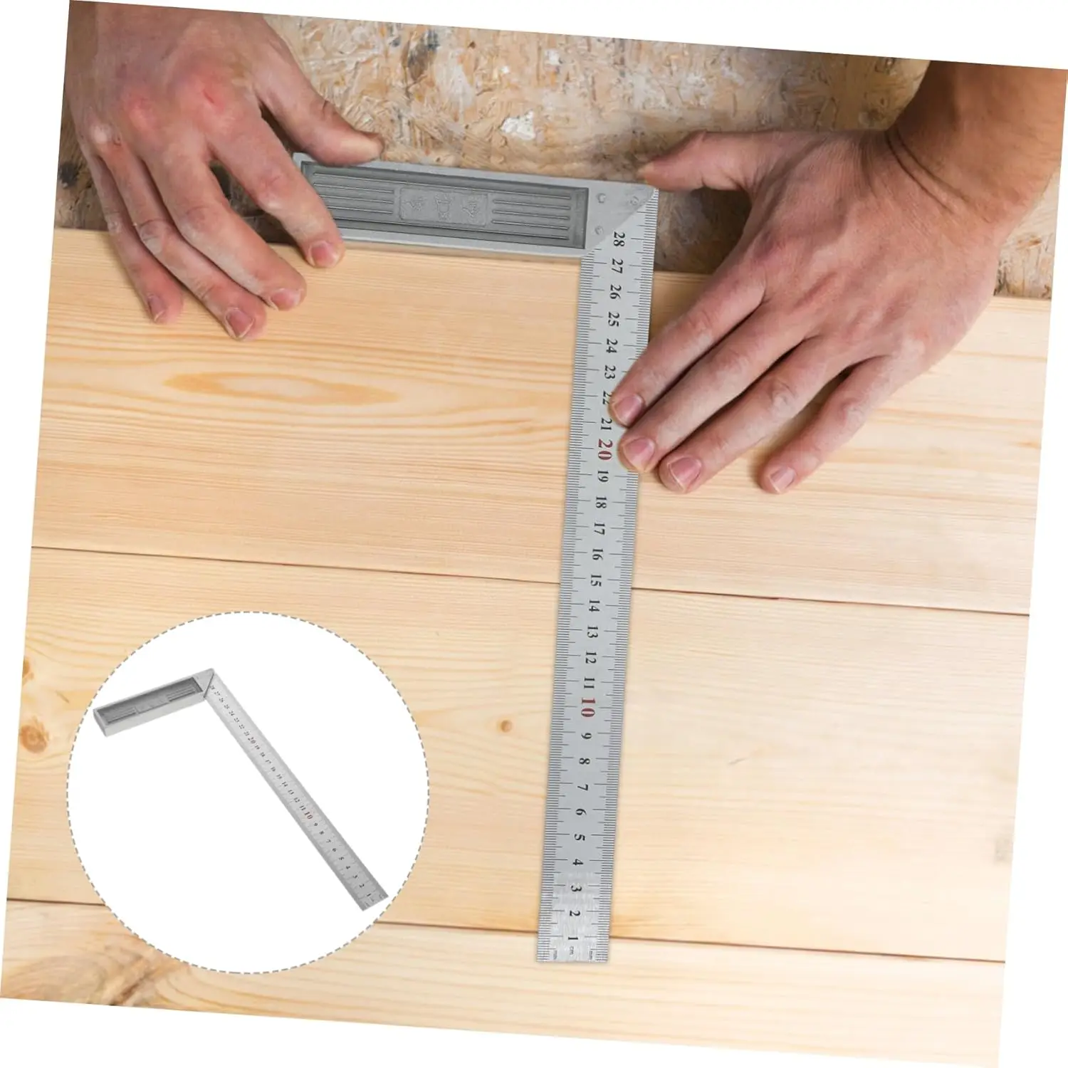 300/500mm Aluminum Alloy Square Ruler Right Angle 90° Turning Ruler Woodworking Ruler Steel Turning Ruler Measuring Tools Gauge
