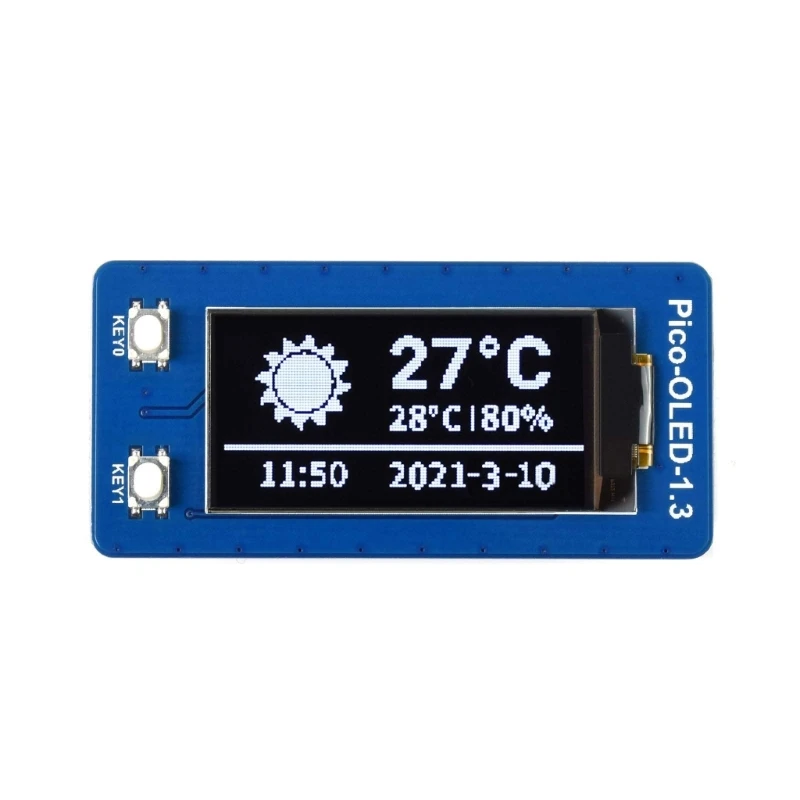 

1,3 Inches OLED Display Modul for RaspberryPiPico Serie Screen Board SH1107 Driver Chip 4-wire SPI and I2C interfaces