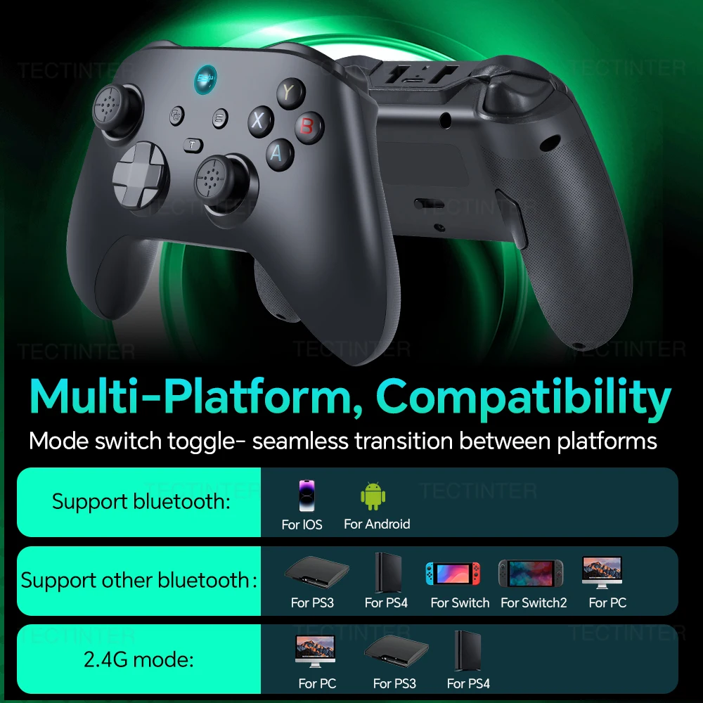 

Беспроводной Bluetooth-геймпад G6 Hall Effect Joystick для Nintendo Switch 2/Switch 1/PS3/PS4/ПК/iOS/Android