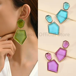 New Geometric Resin Exaggerated Pendant Earrings For Women Western Popular Simple Elegant Party Wedding Jewelry Accessories 2025