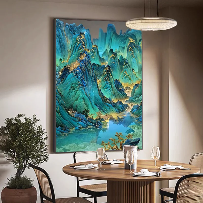 

Новая Алмазная Картина Ручной Работы 2024 года «Тысячемильная горная река»: Китайский Пейзаж, Набор для Творчества DIY на Холсте с Рамкой