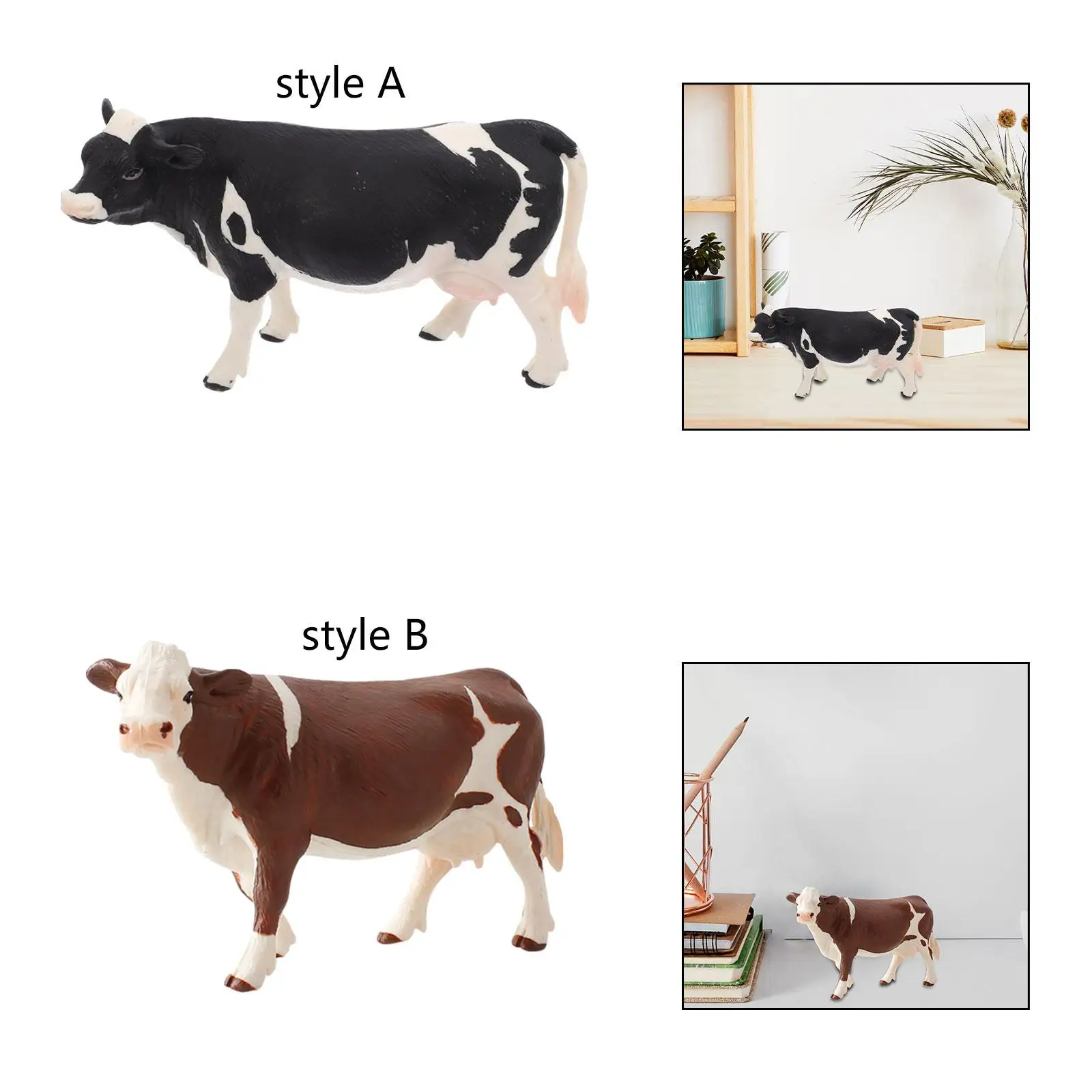 

Cow Toy Figure Cow Learning Kids Gift, Decorative, Table Decoration Collectible, Educational Model Small Animal Figurine