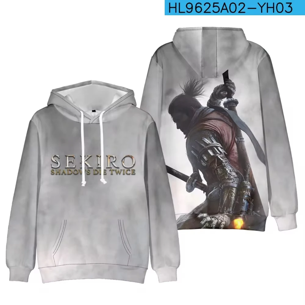 Popular Game Sekiro 3D Printed Men's Hoodie Harajuku Long Sleeves Oversized Outdoor Pullover Sweatshirt Kids Unisex Clothing