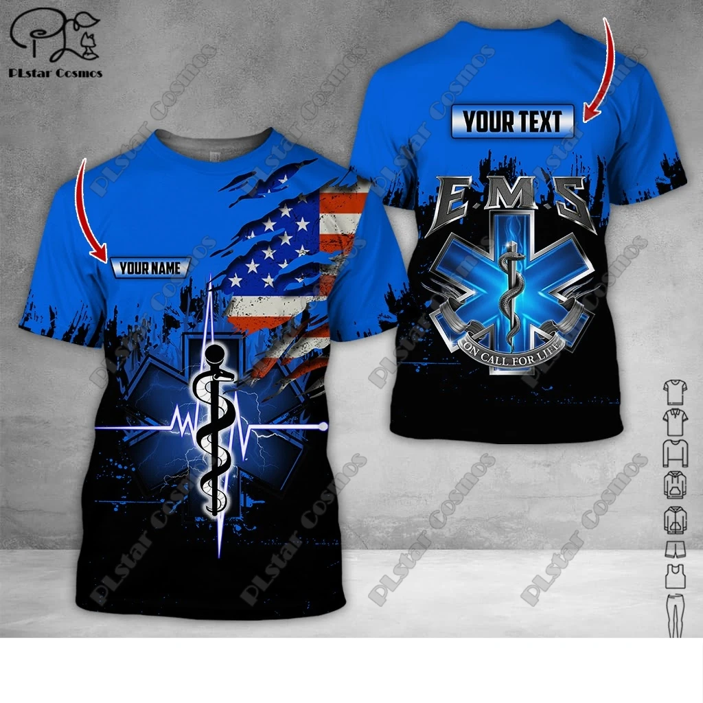 PLstar Cosmos EMS Emergency Medical Service 3D Print New Fashion Summer T-Shirts Short-Sleeve Tee Men/Women Casual Streetwear 1