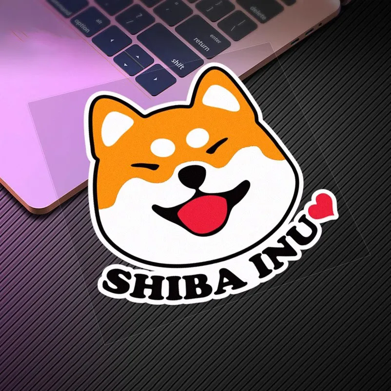 Dog Shiba Inu Head Sticker Car Vinyl Tape for Motorbike Computer Case Truck Auto Electric Triangle Window Decoration Decals