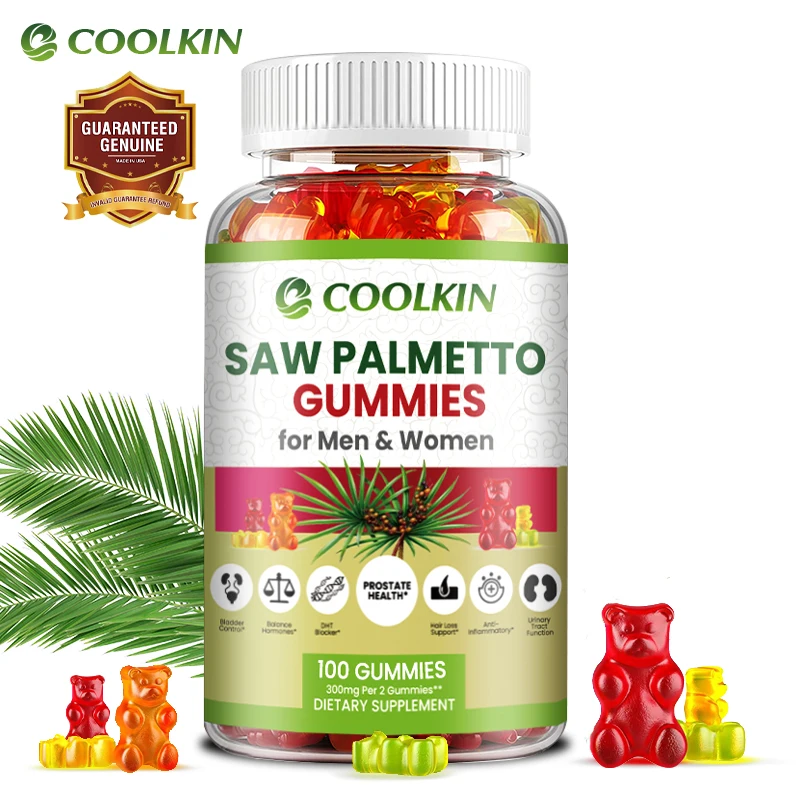 Saw Palmetto Gummies - Supports Healthy Hair and Urinary Tract Function, Relieves Prostate Problems,and Helps with Hair Thinning