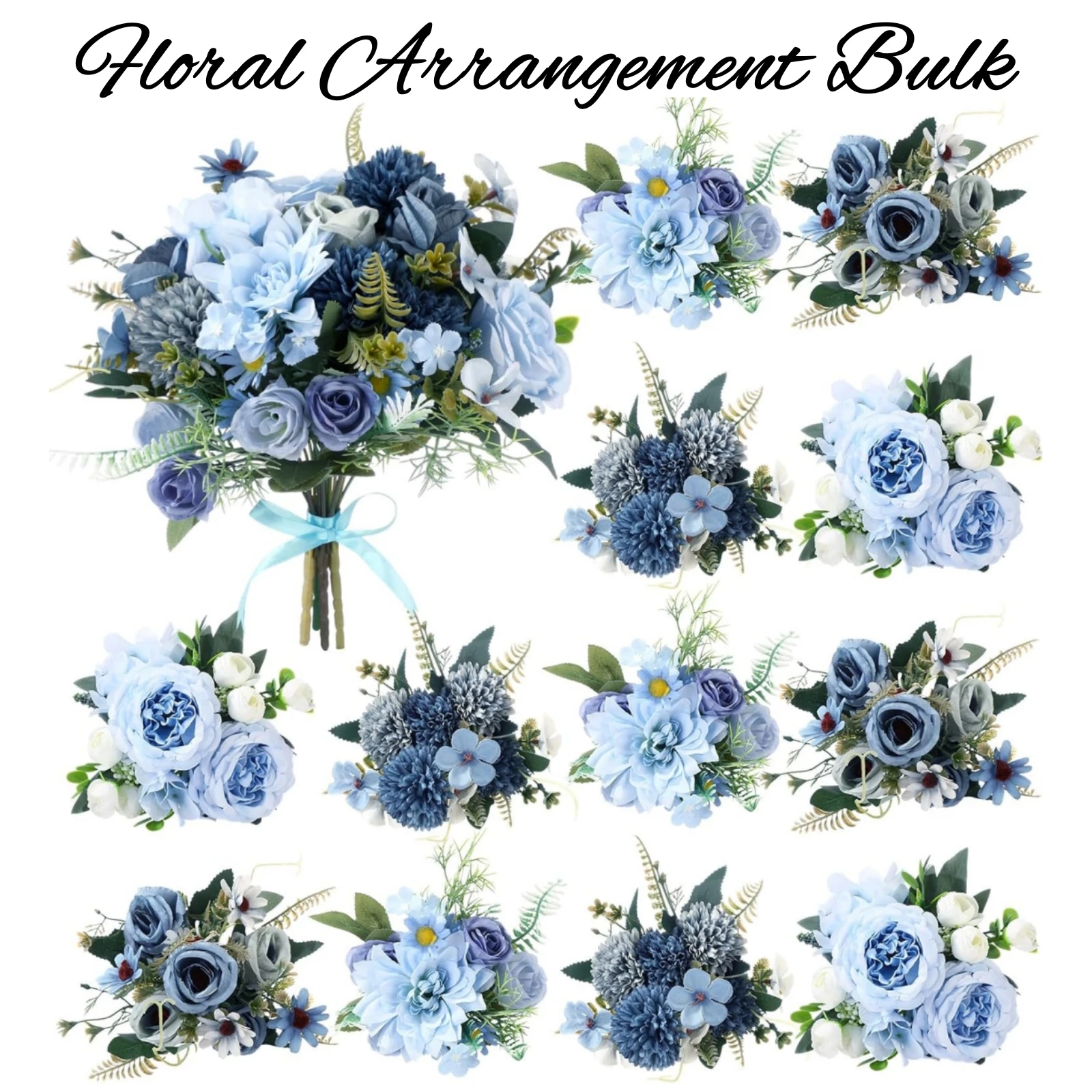 

12 Bundles Artificial Flowers Peonies Silk Rose Bouquet Floral Arrangements Bulk for Vase Valentine Wedding Party Centerpiece