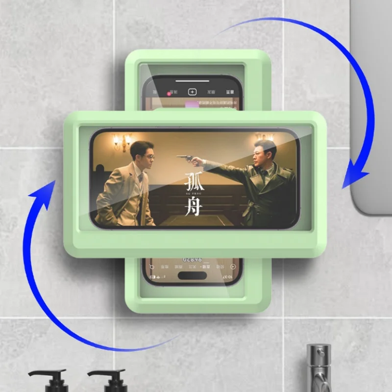 360 °   Support de téléphone de douche étanche à Rotation avec Angle réglable, support de téléphone mural pour salle de bain et cuisine