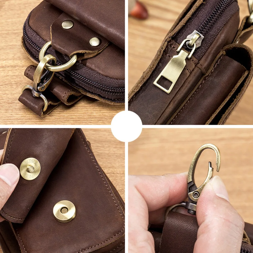 Vintage Leder Gürteltasche Herren Groß - usage example