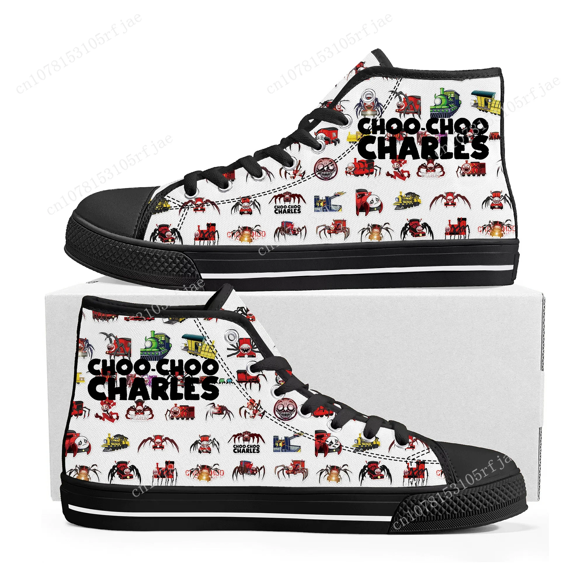 

Choo Choo Charles High Top Sneakers Hot Cartoon Game Mens Womens Teenager High Quality Canvas Sneaker Custom Built Couple Shoes