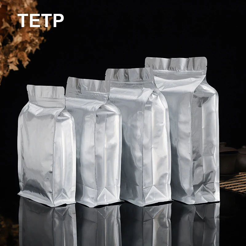 TETP 30Pcs Silver Ziplock Food Storage Bags Nut Cookies Snack Packaigng For Small Business Aluminum Foil Stand Up Resealable