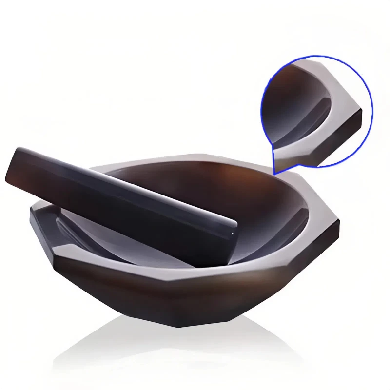 High Quality Natural Agate Mortar and Pestle for Lab Grinding