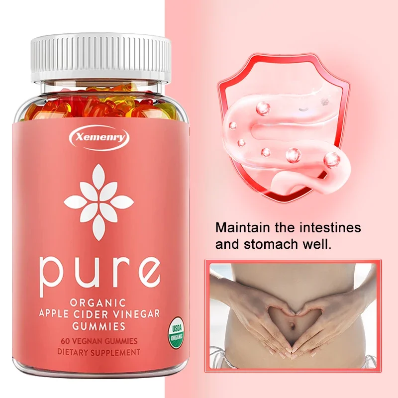 Pure Apple Cider Vinegar Gummies - Weight Management, Metabolism Boost, Whiten Skin, Reduces Bloating, Support Digestive Health