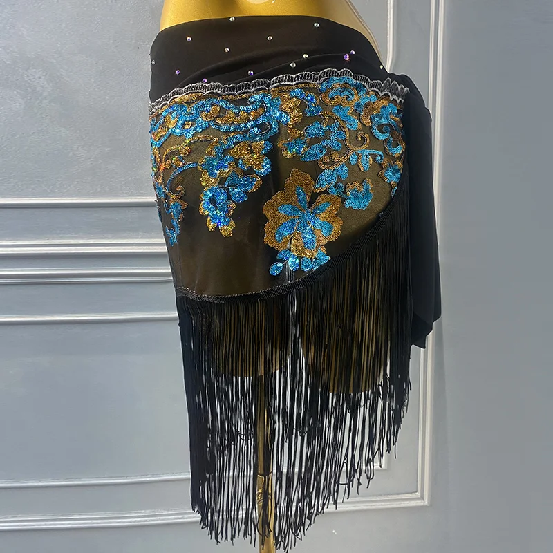 2025 New Performance Belts Tassel Hip Scarf High Grade Sparkle Tassel Waist Scarf Adult and Children's Dance Accessories