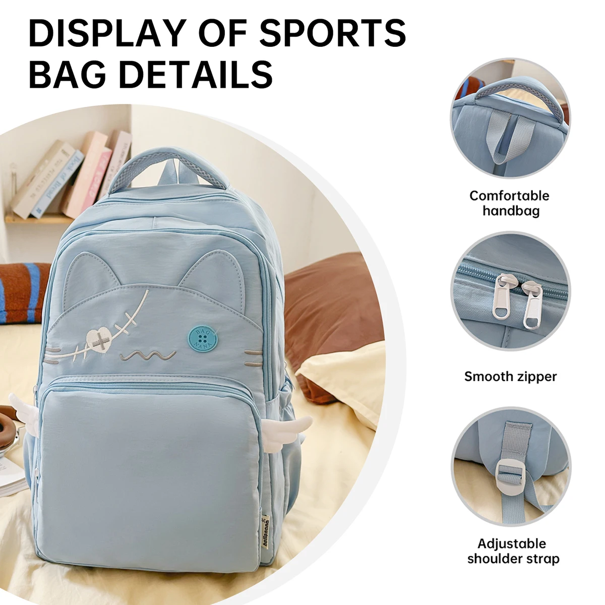Primary School Student Backpack with Unique Design, Cute and Quirky, Girly Backpack for Children, Lightweight Travel School Bag for Girls