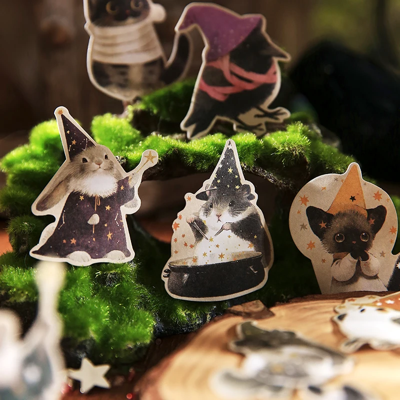 100pcs Magic Animal Party Series Tin Box Stickers Handbook Material Stickers DIY Scrapbook Picture Book Diary Notebook Tablet Ph