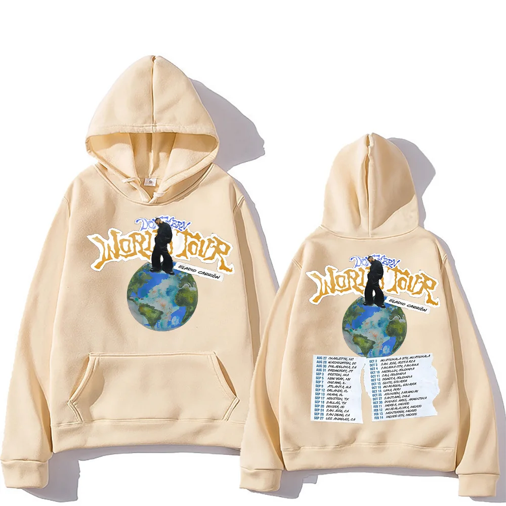 Rapper Eladio Carrión Hip Hop Street Hoodies Eladio Carrión DON KBRN Tur Dunia Kaus Kasual Fashion Longgar Pullover Uniseks